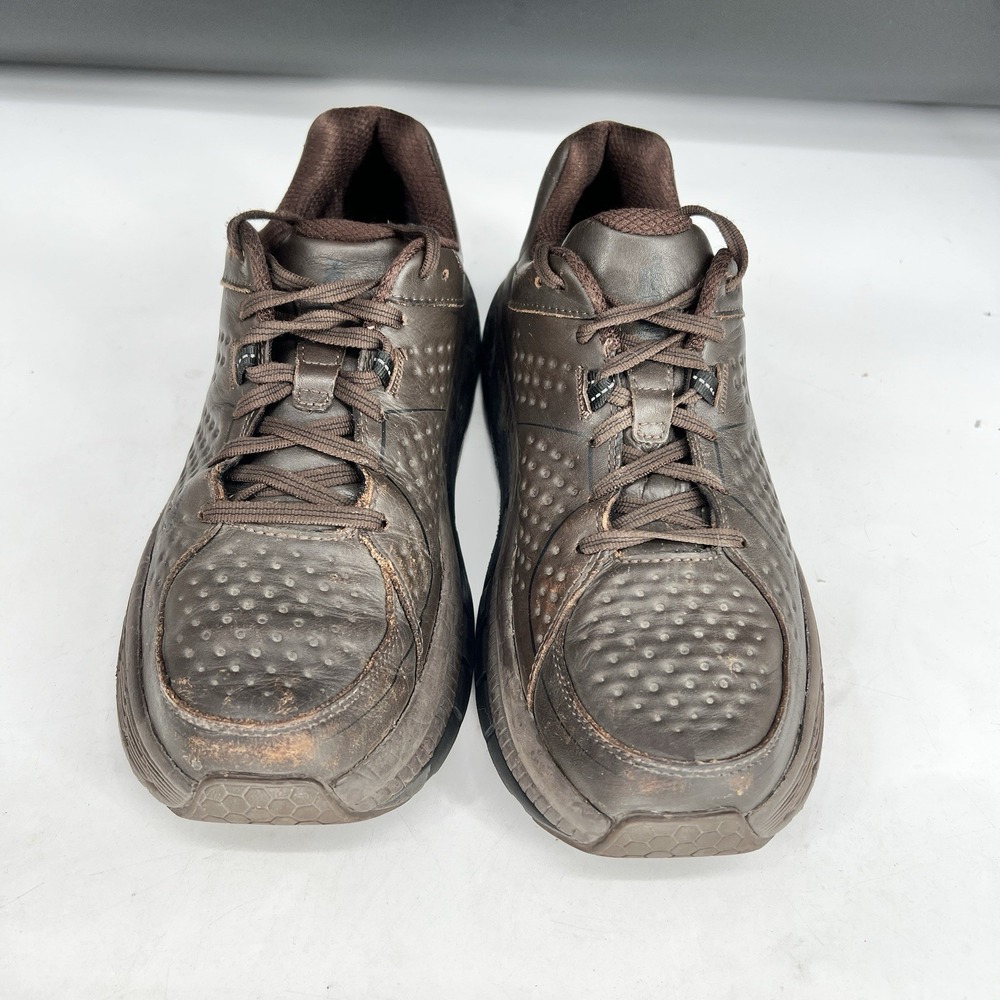 Hoka One One Gaviota LTR Brown Mens Size 9 Leather Sneakers Shoes